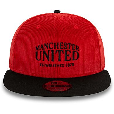 Men's New Era Red Manchester United Corduroy 9FIFTY Snapback Hat