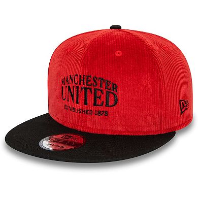 Men's New Era Red Manchester United Corduroy 9FIFTY Snapback Hat