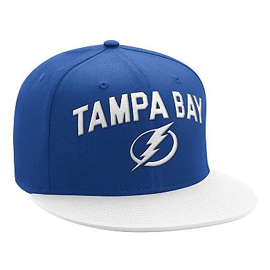 Men's Starter Blue/White Tampa Bay Lightning Arch Logo Two-Tone Snapback Hat