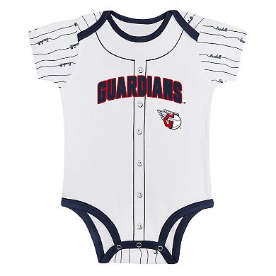 Newborn & Infant Gray/White Cleveland Guardians Two-Pack Play Ball Bodysuit Set