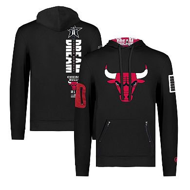 Unisex FISLL x Black History Collection  Black Chicago Bulls Pullover Hoodie