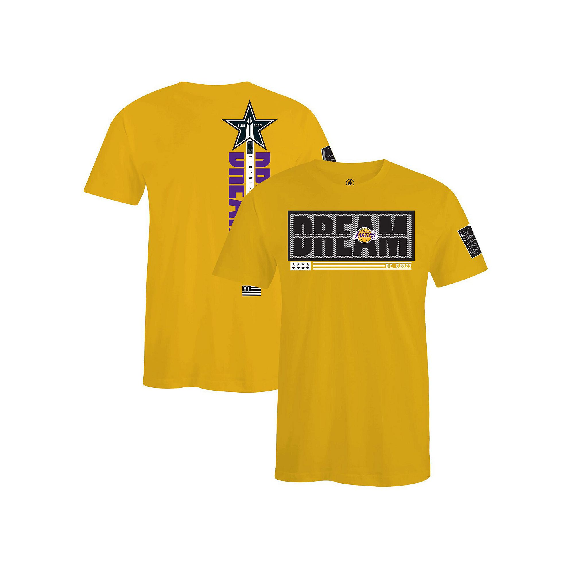 Unisex FISLL x Black History Collection  Gold Los Angeles Lakers T-Shirt, A