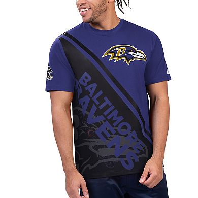 Men's Starter Purple/Black Baltimore Ravens Finish Line Extreme Graphic T-Shirt