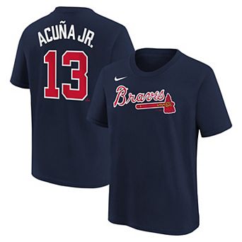 Youth Nike Ronald Acu̱a Jr. Navy Atlanta Braves Home Player Name & Number T-Shirt