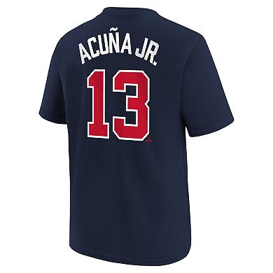 Youth Nike Ronald Acu̱a Jr. Navy Atlanta Braves Home Player Name & Number T-Shirt