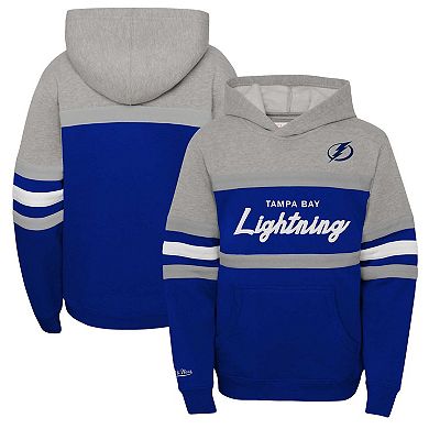 Youth Mitchell & NessÂ Blue Tampa Bay Lightning Head Coach Pullover Hoodie