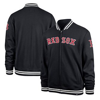 Men's '47 Black Boston Red Sox Wax Pack Pro Camden Full-Zip Track Jacket