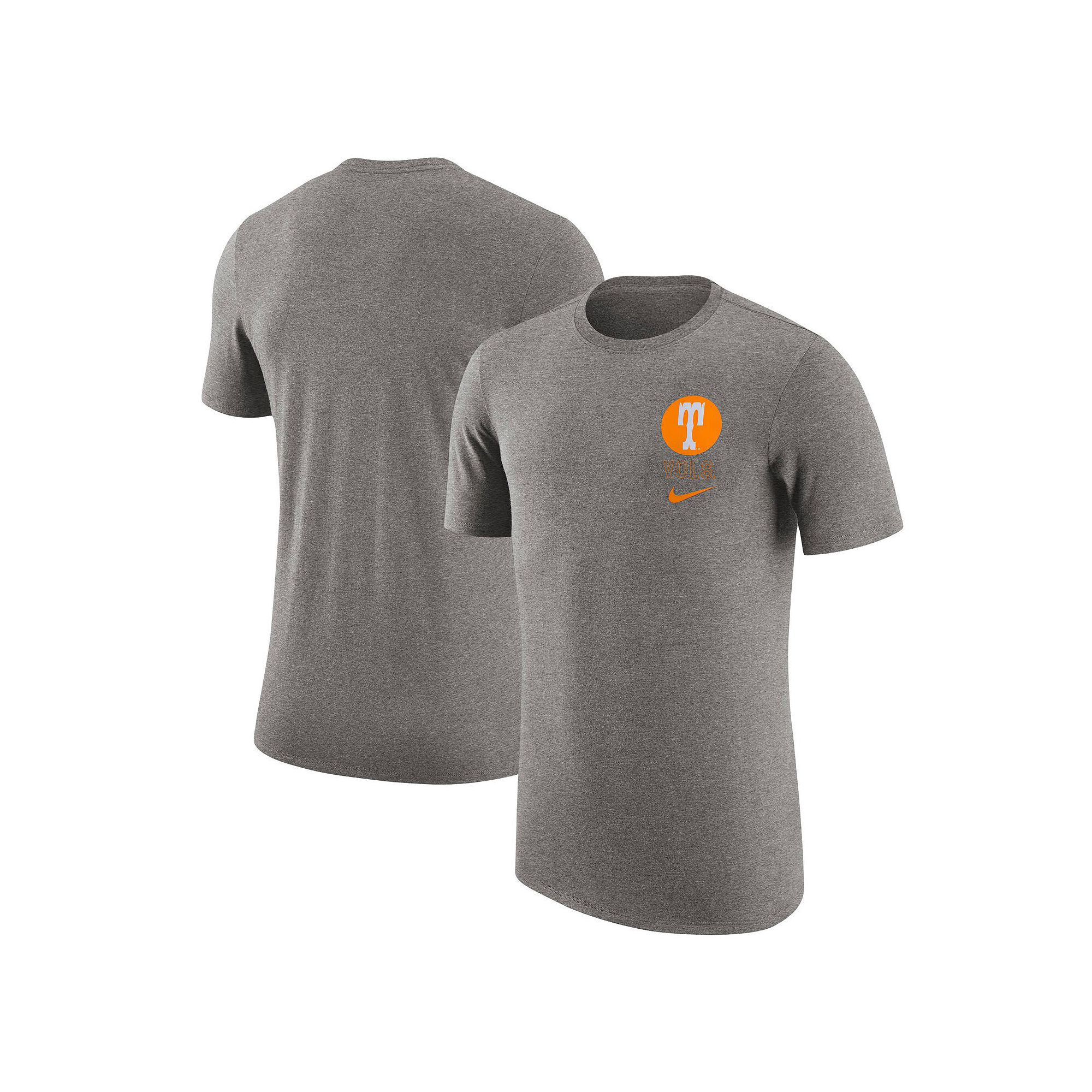 Mens Nike Heather Gray Tennessee Volunteers Retro Tri-Blend T-Shirt, Size: