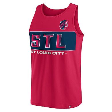 Men's Fanatics Branded Red St. Louis City SC Run Angle Tank Top