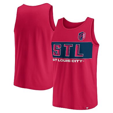Men's Fanatics Branded Red St. Louis City SC Run Angle Tank Top