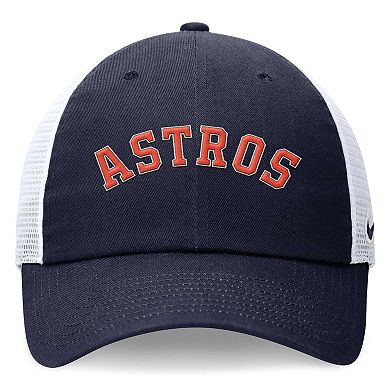 Men's Nike Navy Houston Astros Evergreen Wordmark Trucker Adjustable Hat