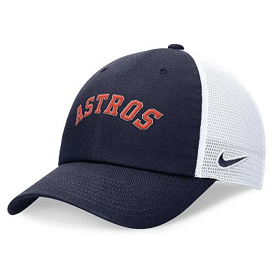 Men's Nike Navy Houston Astros Evergreen Wordmark Trucker Adjustable Hat