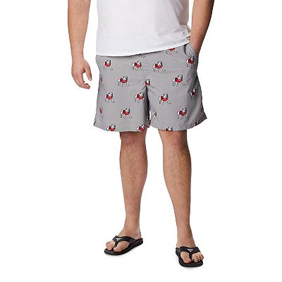 Men s Columbia Gray Georgia Bulldogs Big Tall Backcast II Allover Print Omni Shade Shorts