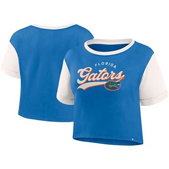 Women's Fanatics Royal Florida Gators Color-Block Script Tail T-Shirt