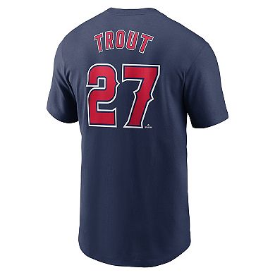 Men's Nike Mike Trout Navy Los Angeles Angels Fuse Name & Number T-Shirt