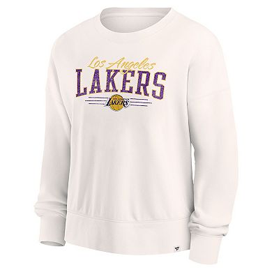 Women's Fanatics Branded Cream Los Angeles Lakers Close the Game Pullover Sweatshirt