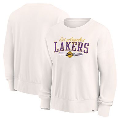 Women's Fanatics Branded Cream Los Angeles Lakers Close the Game Pullover Sweatshirt
