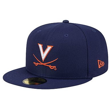 Men's New Era Navy Virginia Cavaliers Throwback 59FIFTY Fitted Hat