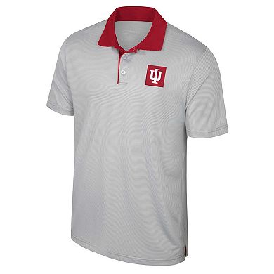 Men's Colosseum Gray Indiana Hoosiers Big & Tall Tuck Striped Polo