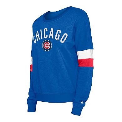 Women's New Era Royal Chicago Cubs Game Day Crew Pullover Sweatshirt