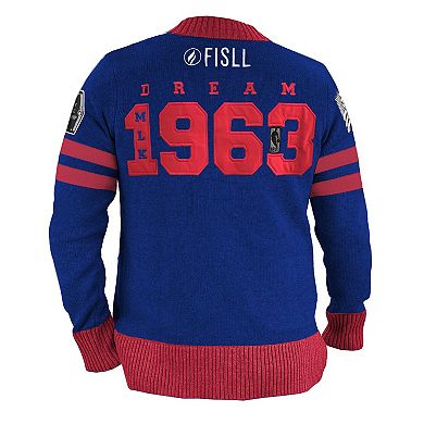 Unisex FISLL x Black History Collection  Blue Philadelphia 76ers Full-Button Cardigan Sweater