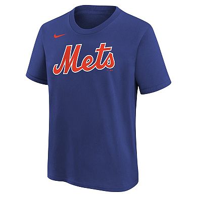 Youth Nike Francisco Lindor Royal New York Mets Home Player Name & Number T-Shirt