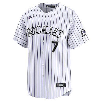 Men's Nike Brendan Rodgers White Colorado Rockies Home Limited Player Jersey
