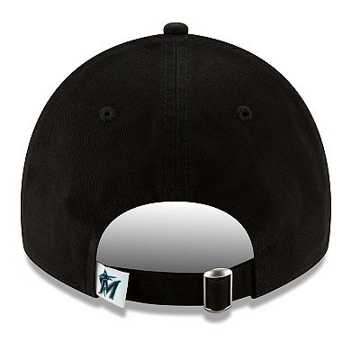 Men's New Era Black Miami Marlins Replica Core Classic 9TWENTY Adjustable Hat