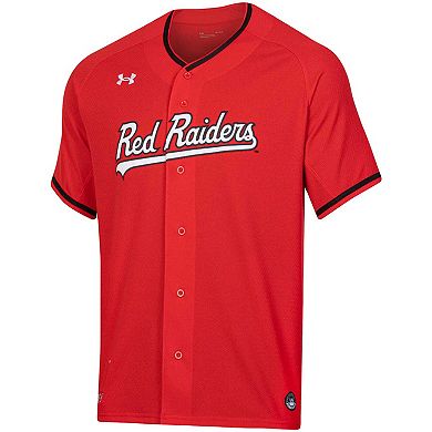 Men's Under Armour Red Texas Tech Red Raiders Softball V-Neck Jersey