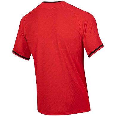 Men's Under Armour Red Texas Tech Red Raiders Softball V-Neck Jersey