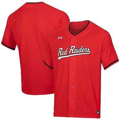 Men's Under Armour Red Texas Tech Red Raiders Softball V-Neck Jersey