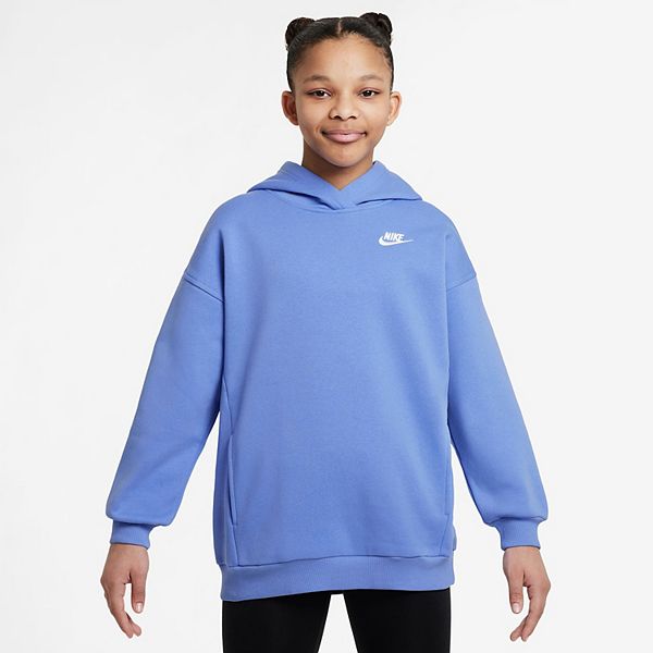 Girls 8-20 Nike Sportswear Club Fleece Oversized Pullover Hoodie - Blue (X LARGE)