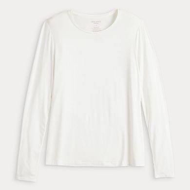 Petite Nine West Essential Long Sleeve Crewneck Tee