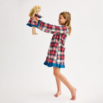 Girls 4-16 Jammies For Your Families® Jingle Bell Rock Plaid Nightgown & Matching Doll Gown