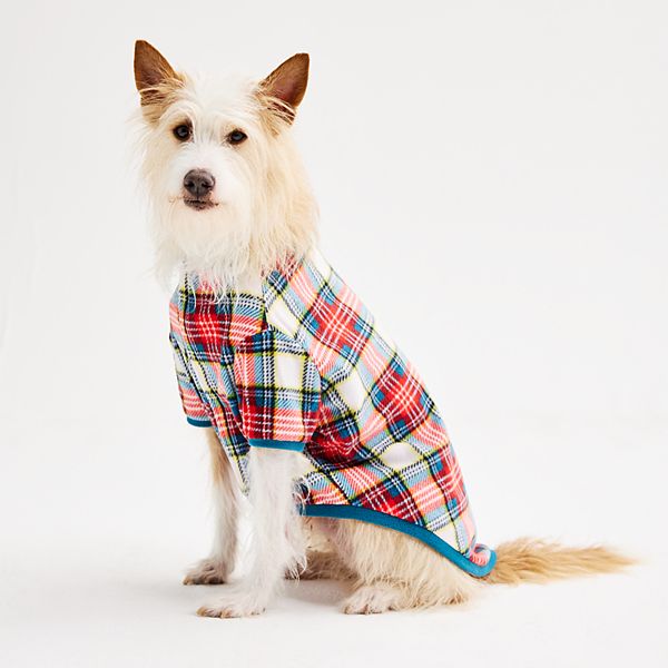 Pet Jammies For Your Families® Jingle Bell Rock Fleece Pet Pajamas - Holiday Plaid (SMALL)