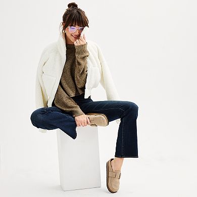 Juniors' SO® Exposed Seam Crewneck Sweater