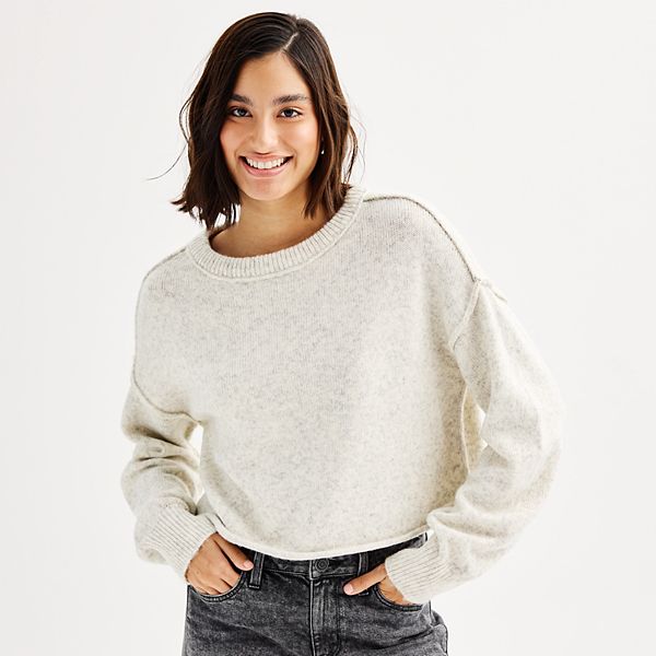 Bonbon Color Block Exposed Seam Side Slits Crewneck Sweatshirt main image 1