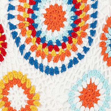 Girls 7-16 Rare Editions 2-Piece Multi-Color Crochet Top & Shorts Set