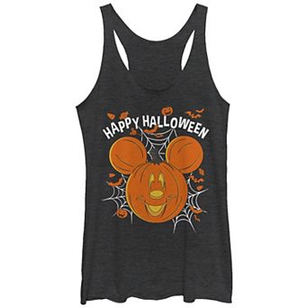 Disney's Mickey Mouse Juniors' Jack O Lantern Happy Halloween Racerback Graphic Tank