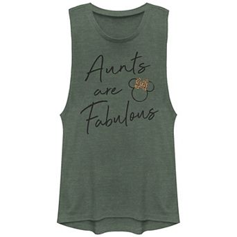 Disney's Mickey Mouse Juniors' Aunts Are Fabulous Leopard Festival Muscle Graphic Tank