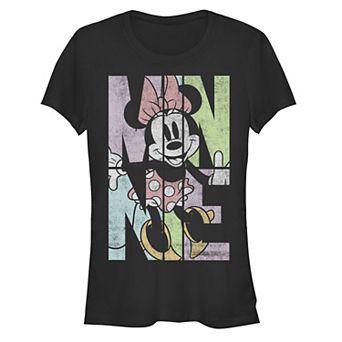 Disney's Minnie Mouse Juniors' Name Art Fill Pastels Graphic Tee