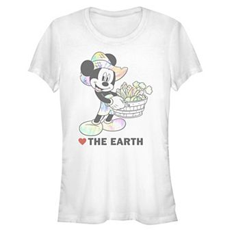 Disney's Minnie Mouse Juniors' Heart The Earth Fitted Graphic Tee