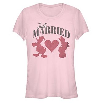 Disney's Donald and Daisy Duck Juniors' Just Married Ducks Fitted Graphic Tee