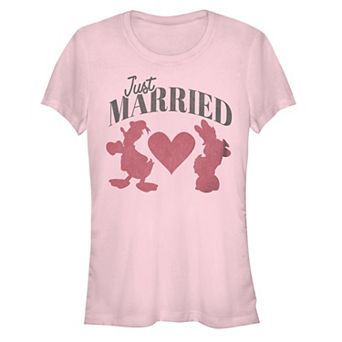 Disney's Donald and Daisy Duck Juniors' Just Married Ducks Fitted Graphic Tee