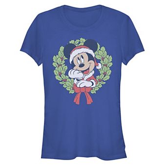 Disney's Mickey Mouse Juniors' Christmas Fitted Graphic Tee