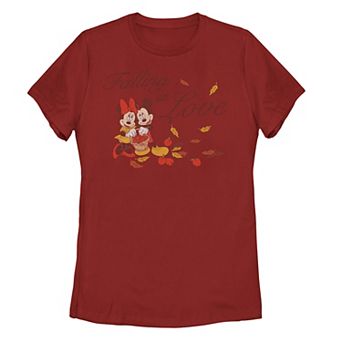 Disney's Mickey Mouse Juniors' Mickey and Minnie Falling In Love Graphic Tee