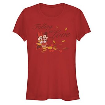 Disney's Mickey Mouse Juniors' Falling in Love Harvest Graphic Tee