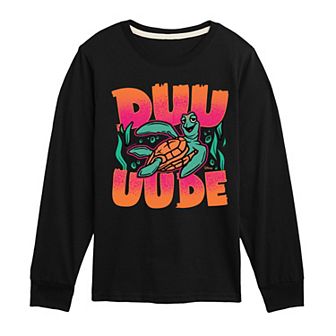 Disney's Finding Nemo Crush Boys 8-20 Duuuude Long Sleeve Graphic Tee