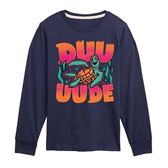 Disney's Finding Nemo Crush Boys 8-20 Duuuude Long Sleeve Graphic Tee