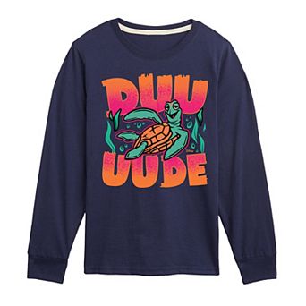 Disney's Finding Nemo Crush Boys 8-20 Duuuude Long Sleeve Graphic Tee